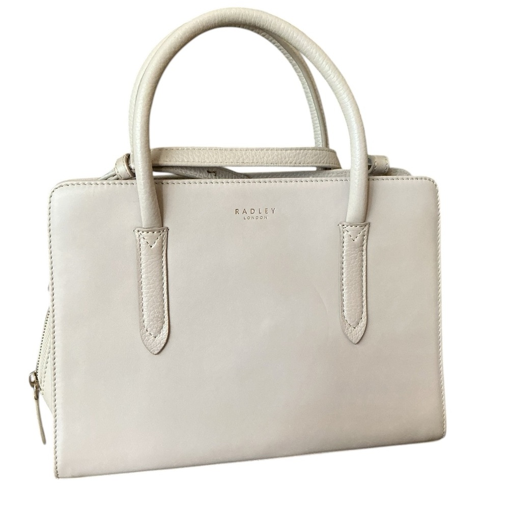 Radley London Beige Leather Satchel Crossbody Bag